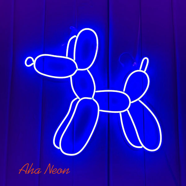 Balloon Dog Neon Sign - Blue