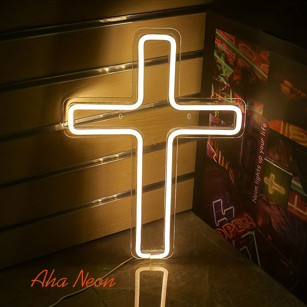 LED Neon Cross Sign - 3