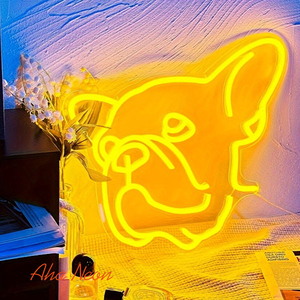 French Bulldog Neon Sign - Gold Yellow
