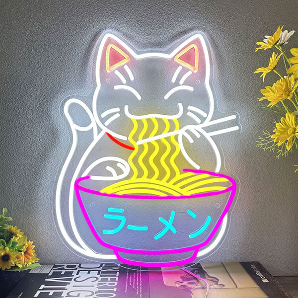 Lucky Cat Neon Wall Art - 1