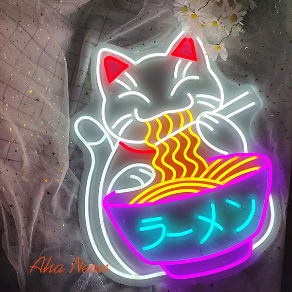 Lucky Cat Neon Wall Art - 3