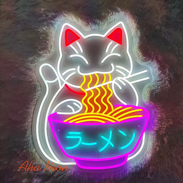 Lucky Cat Neon Wall Art - 5