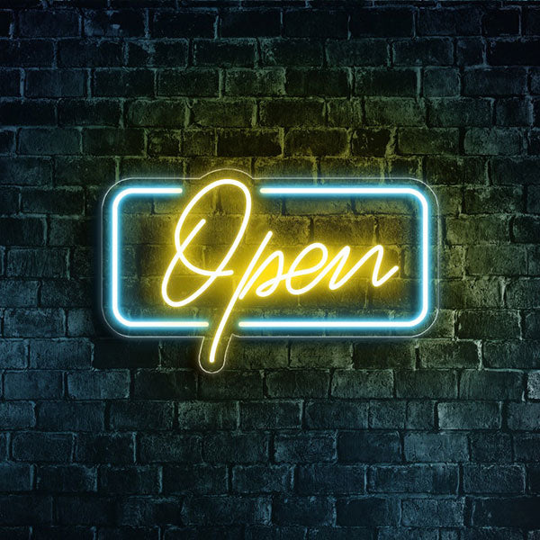 LED Open Bar Sign - Gold Yellow