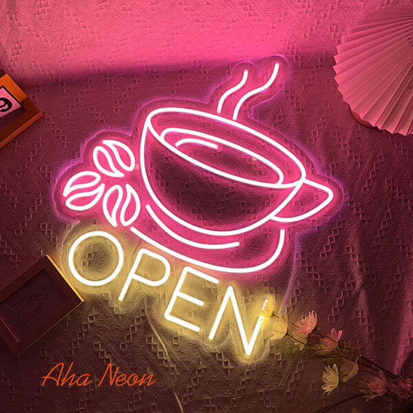 Open Coffee Neon Sign - 1