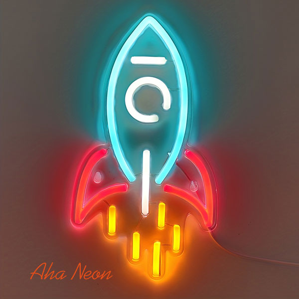 Rocket Ship Neon Sign - 1