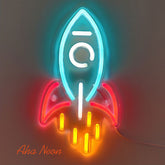 Rocket Ship Neon Sign - Aha Neon®