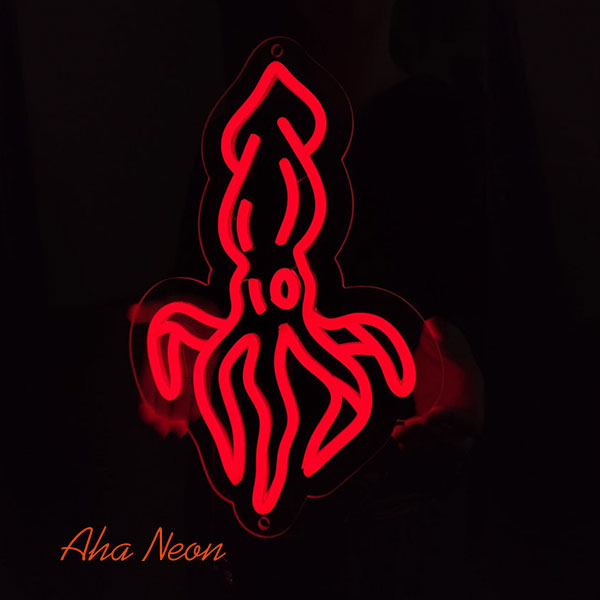 Squid Neon Sign - Red