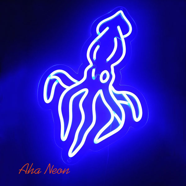 Squid Neon Sign - Blue