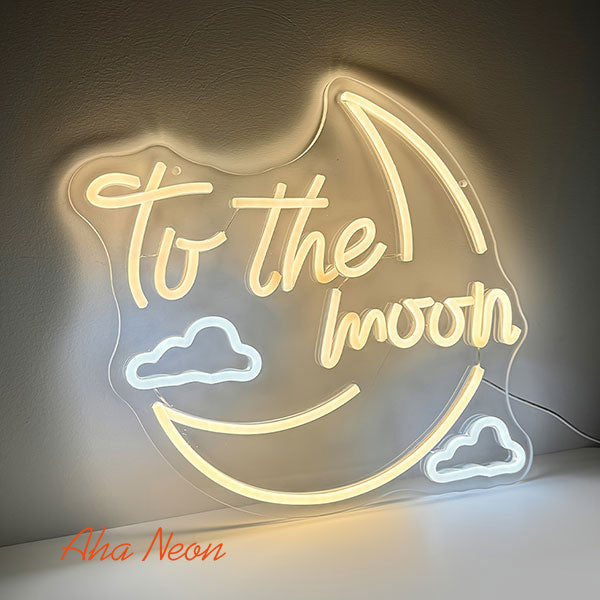 To The Moon Neon Bedroom Sign - 2