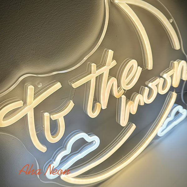 To The Moon Neon Bedroom Sign - 3