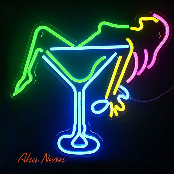 Wine Glass Neon Light - 2