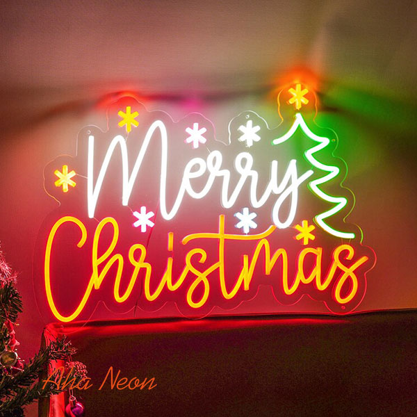 Merry Christmas Neon Wall Art - 1