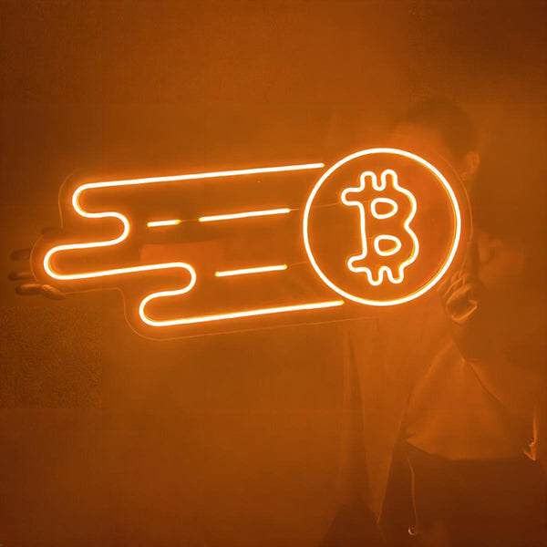 Bitcoin Neon Light - Orange