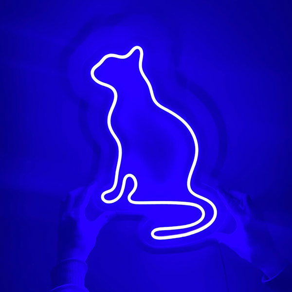 Cat Neon Sign - Blue