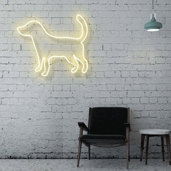 Dog Neon Light Sign - Gold Yellow