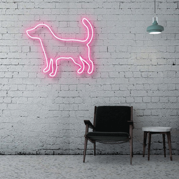 Dog Neon Light Sign - Hot Pink