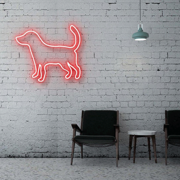 Dog Neon Light Sign - Red