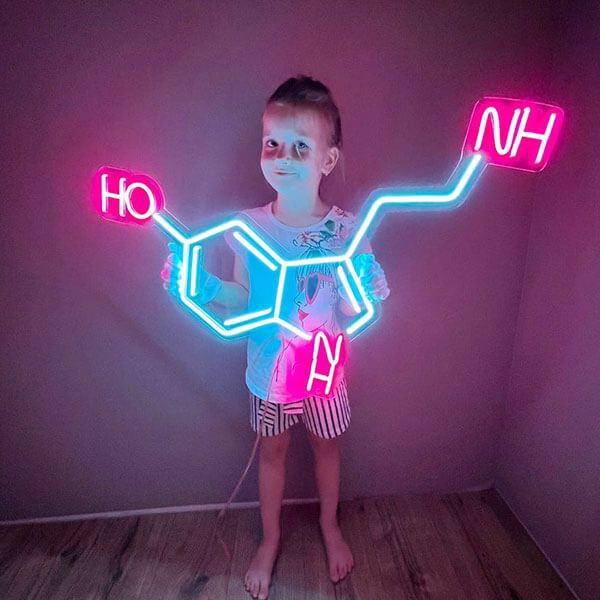 Serotonin Molecule Neon Sign - 1