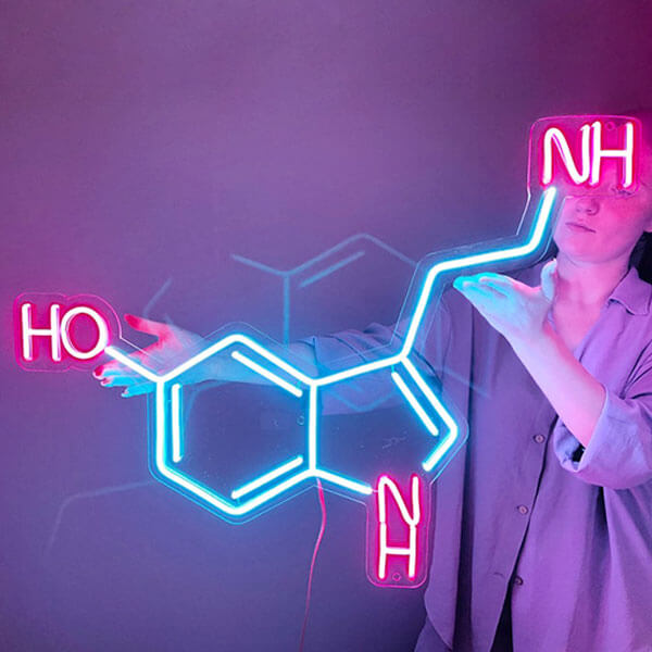 Serotonin Molecule Neon Sign - 2