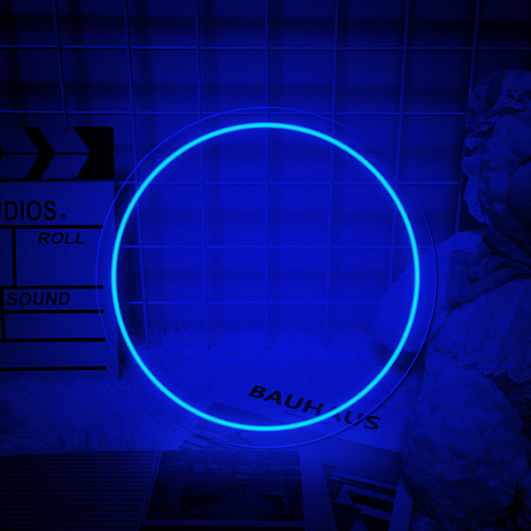 Carved Neon Wall Art - Blue