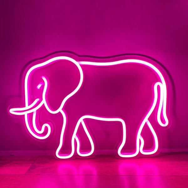 Elephant Neon Sign - Hot Pink