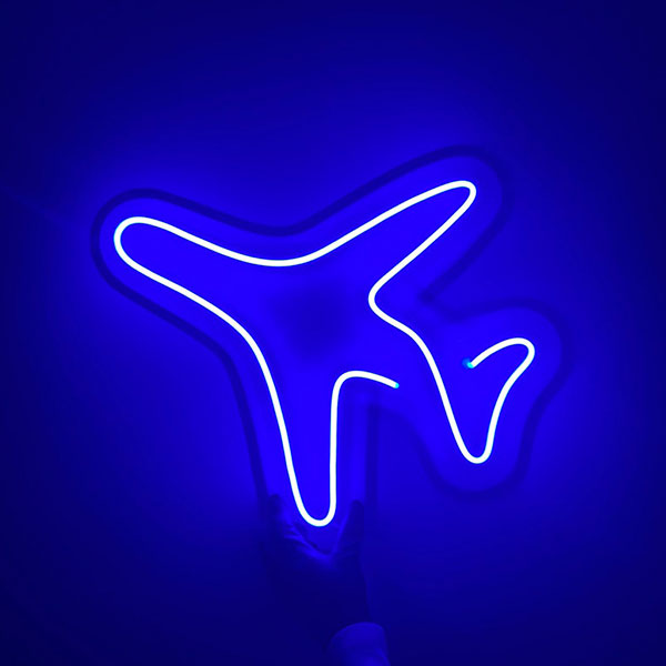 Plane Neon Sign - Blue