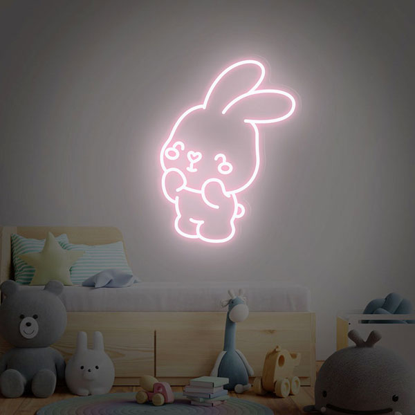 Bunny Neon Wall Art - Pink