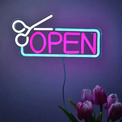 Scissor Open Neon Sign - Aha Neon®