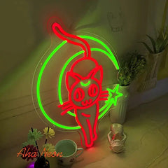 Sailor Moon Luna Cat Neon Wall Art - Aha Neon®