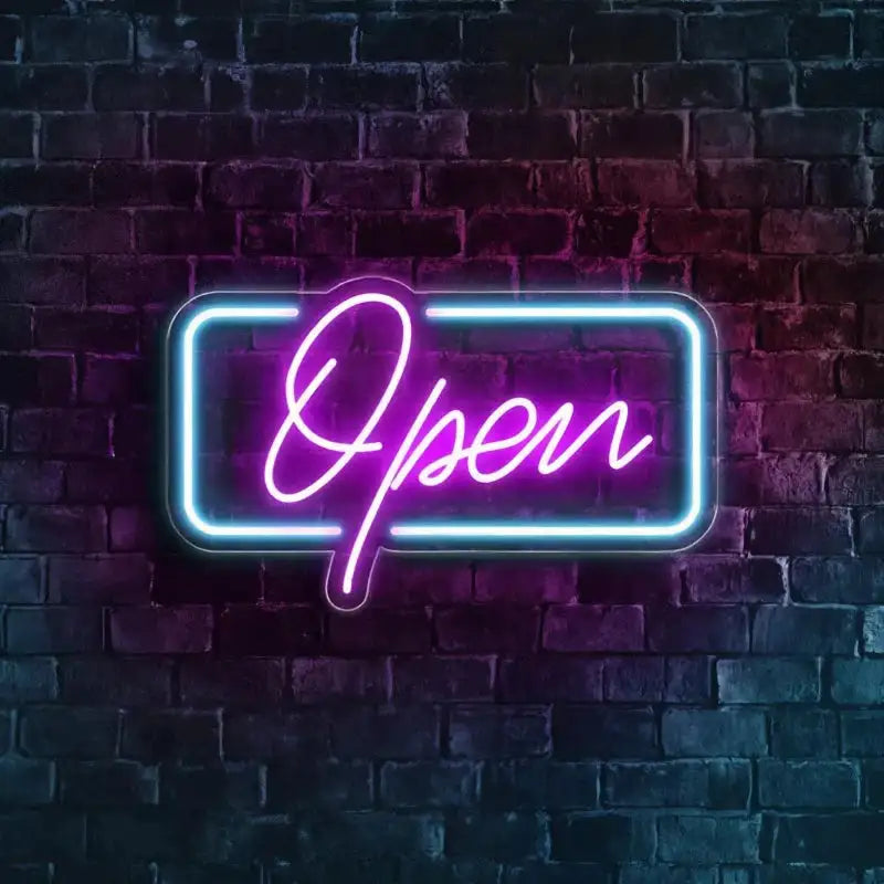 Open Box Neon Sign Open Neon Light Sign | Business Window Decor for Storefronts – Aha Neon®