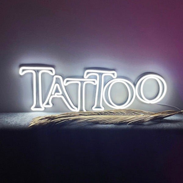 Tattoo Neon Light Sign - White