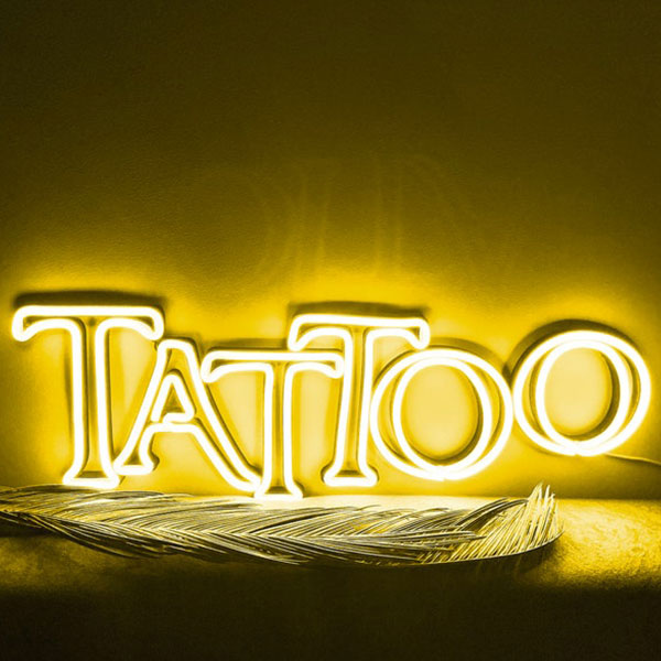 Tattoo Neon Light Sign - Gold Yellow