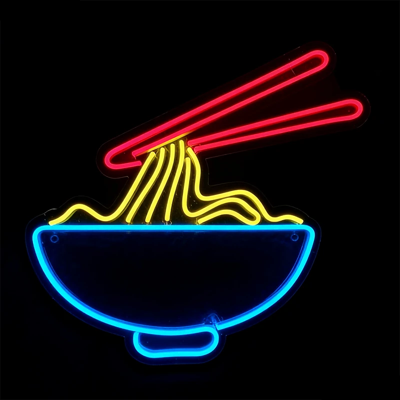 Noodles Sign Ramen Noodles Neon Sign | Retro Ramen & Asian Restaurant LED Decor ...