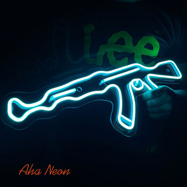 AK 47 Neon Sign Gun Pistol Game Led Light - 1