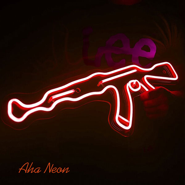 AK 47 Neon Sign Gun Pistol Game Led Light - 2