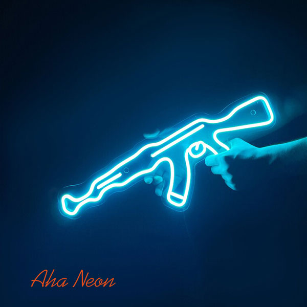AK 47 Neon Sign Gun Pistol Game Led Light - 4