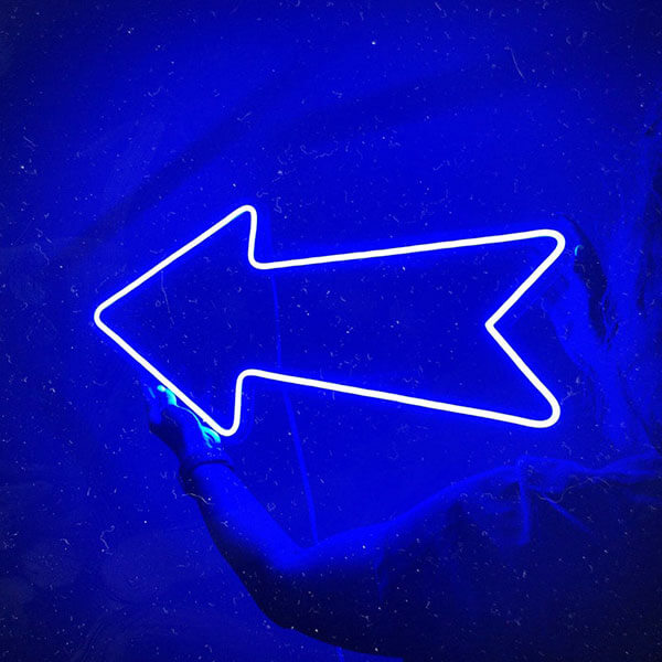 Arrow Neon Wall Art - Blue