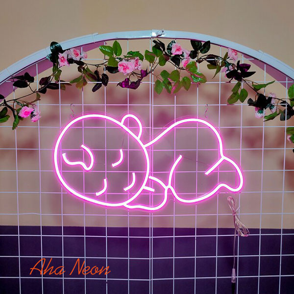 Baby Neon Bedroom Sign - Pink