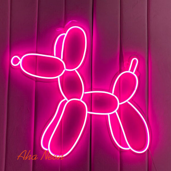 Balloon Dog Neon Sign - Pink