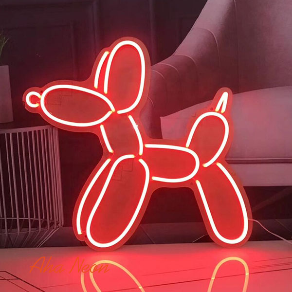 Balloon Dog Neon Sign - Red