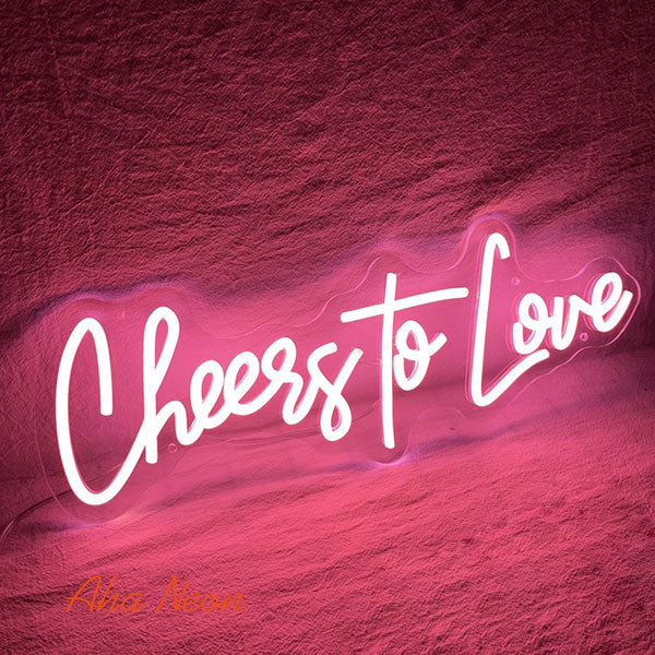 Cheers to Love Neon Sign - Hot Pink