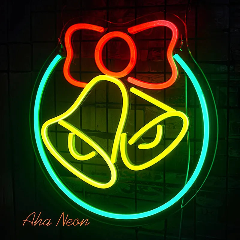 Neon Sign Christmas Bell - 2