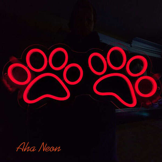 Dog Paw Neon Sign - Aha Neon®