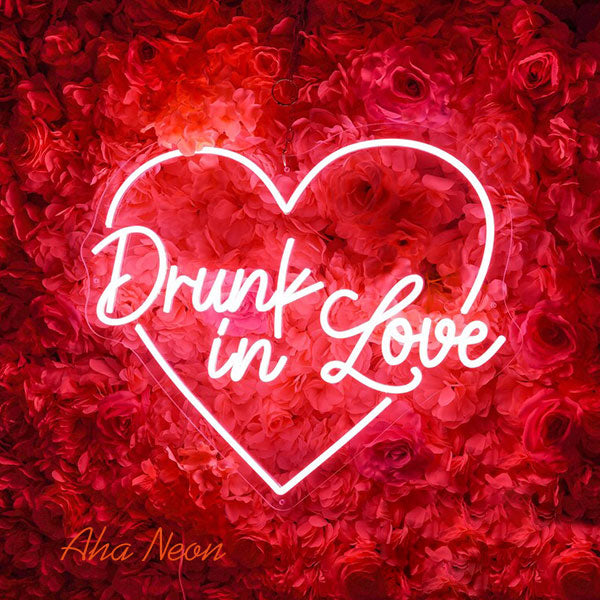Drunk in Love Neon Wedding Sign -Red