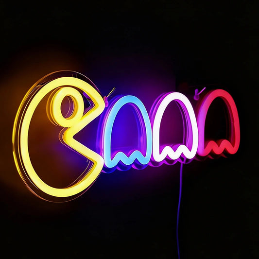 Eating Beans Neon Sign on a dark background