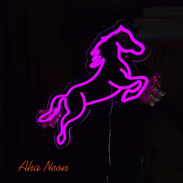 Jumping Horse Neon Light - Purple
