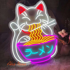 Lucky Cat Neon Wall Art - Aha Neon®