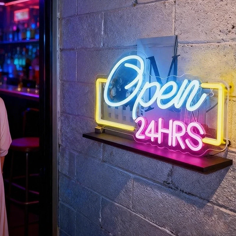 Open 24 HRS Neon Light Sign – Aha Neon®