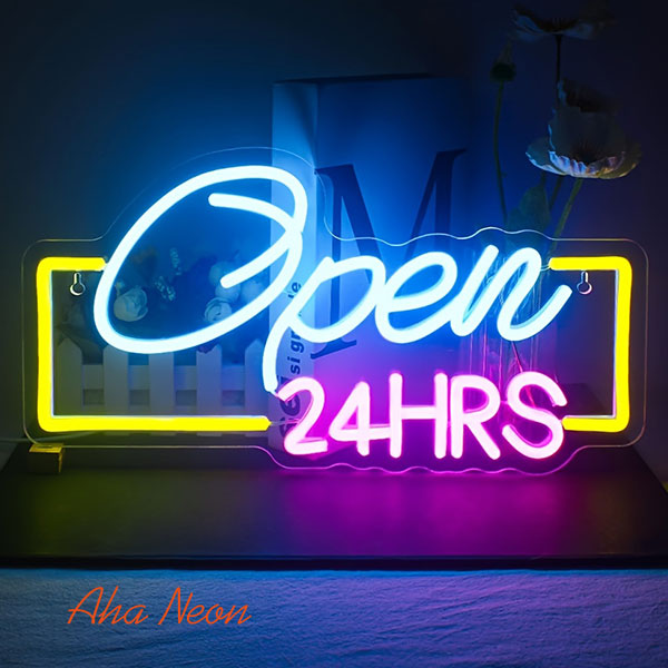 Open 24 HRS Neon Light