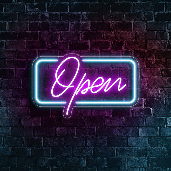 LED Open Bar Sign - Purple